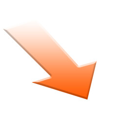 Curved arrow. Color flat ui for website. Top symbol for button isolated on white background. Vector illustration. Replaceable vector design.