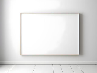 A horizontal empty picture frame mockup against a white background