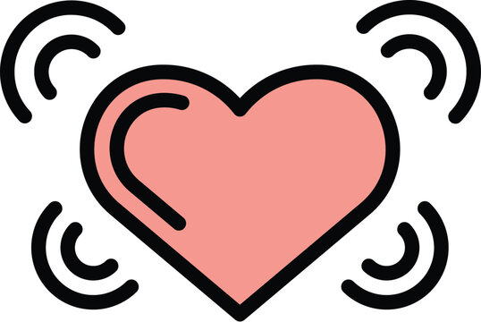 recommend clip art: Heart stress icon outline vector. Panic attack. Anger fear color flat