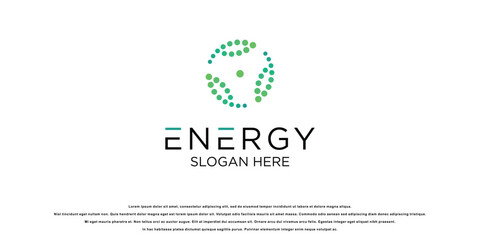 Creative technology logo design with modern style| energy logo| nature tech| premium vector
