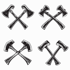 Hammer and Axe Silhouette vector art