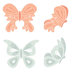 pastel butterfly vector illustration design