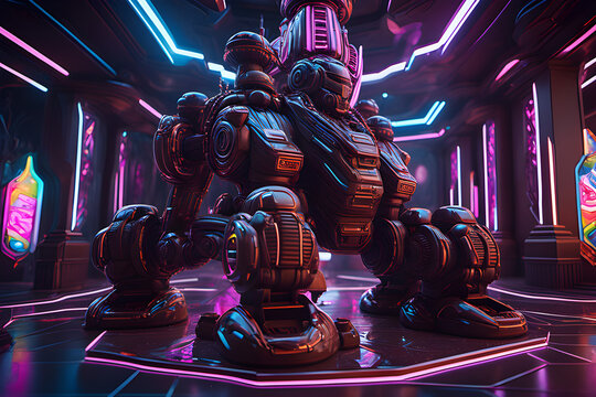 Chocolate Palace and Candy robot Generative Ai
