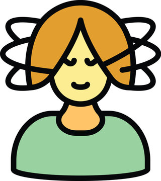 recommend clip art: Mother panic icon outline vector. Anxiety disorder. Mental fear color flat