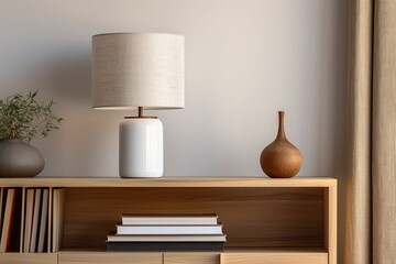 3D Stylish contemporary white table lamp