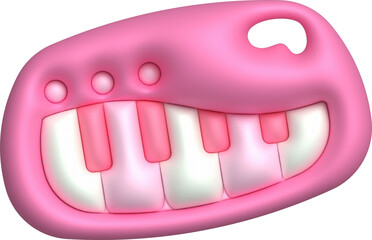 3d icon electrical toy piano keyboard. Kids musical electronic. Funny children's toy
