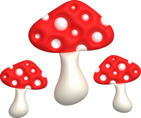 3d icon big mushroom icon minimalistic style
