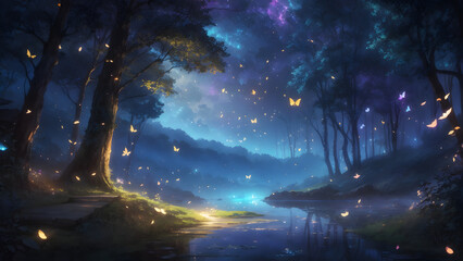 Beautiful Forest Cosmic View
