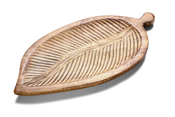 Wooden board on white background