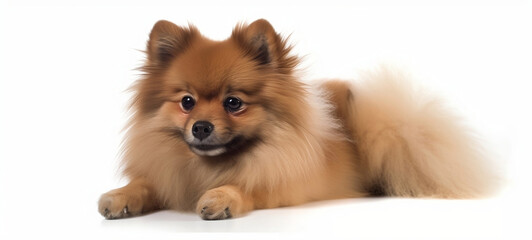 Obraz premium Puppy with white background. Generative AI. 