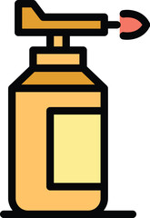 Lab fire balloon icon outline vector. Medical experiment. Computer test color flat