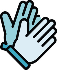 Lab gloves icon outline vector. Medical research. Computer test color flat