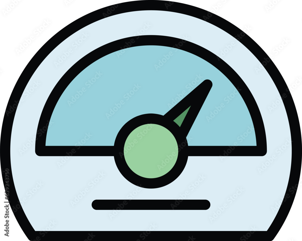 Wall mural lab gauge icon outline vector. computer test. scientist education color flat