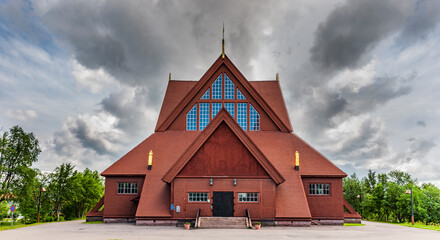 Historische Kirche von Kiruna in Lappland, Schweden