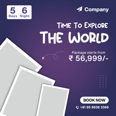 Obraz premium Travel Social media post Banner Template