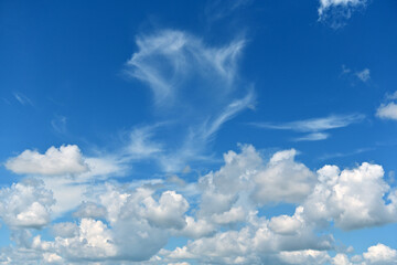 Fototapeta premium summer blue gradient clouds soft white background Beauty with clear clouds in sunshine calm bright winter weather bright turquoise landscape, cloud and sky background concept