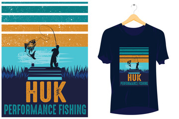 Huk Performance Fishing t-shirt design template 