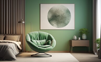 Green Interior Design with a Couch.