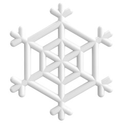 Snowflake. Christmas decoration. 3D illustration.