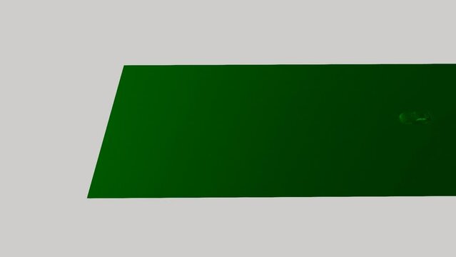 Sports car driving jumping gap in green and white render
