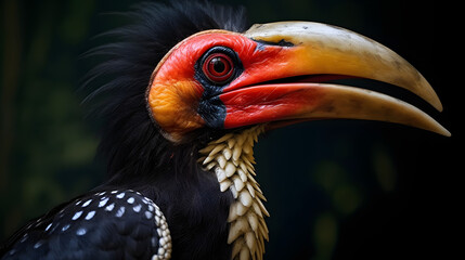 Obraz premium Close up of a horned hornbill.