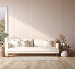 White Interior Modern & Luxury Design with a Sofa.