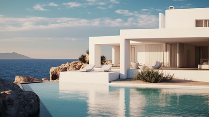 Ultra Modern Exterior Design of a House in the Style of Greece. Santorini.