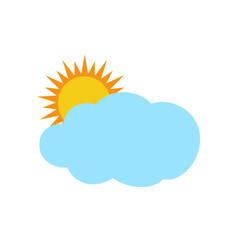 The sun and cloud weather icon. Vector Illustration