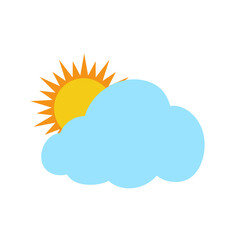 The sun and cloud weather icon. Vector Illustration
