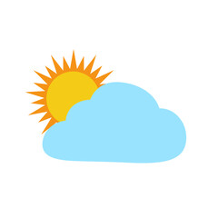 The sun and cloud weather icon. Vector Illustration