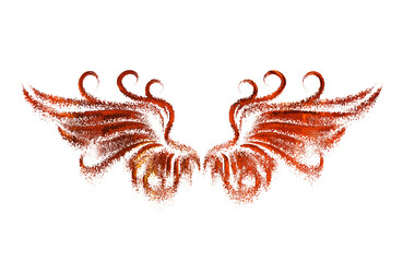 angel wings with melting magma effect