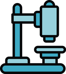 Medical microscope icon outline vector. Laboratory technology. Lab chemistry color flat