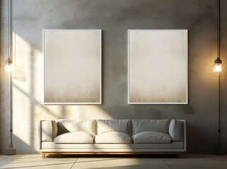 Empty Frames for Pictures on a White Wall.