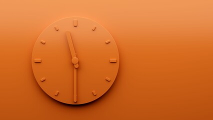 3d rendered illustration of an orange clock on an orange background