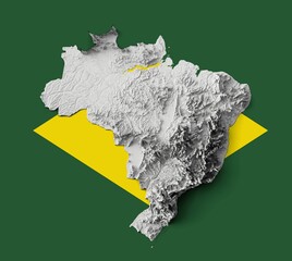 Illustration of Brazil relief map on the flag