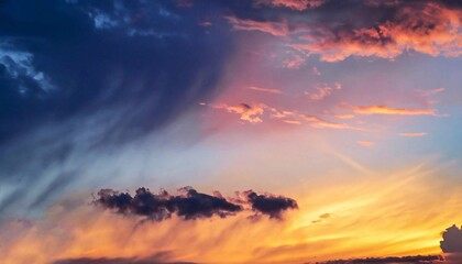 Beautiful shot of colorful clouds during the sunset perfect for a dreamy natural concept