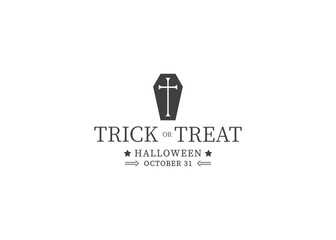 truth or deceit coffin logo illustration.in halloween celebration.