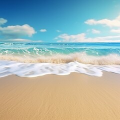 Fototapeta na wymiar sand beach and sea ,Generative AI