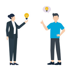 Fototapeta na wymiar Leaders give new ideas. Concept business creativity vector illustration.