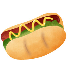 hot dog with mustard and ketchup