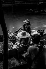 Seller at the floating market Thailand