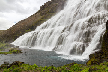 the famous Dynjandi waterfall at the Dynjandisá river in iceland 