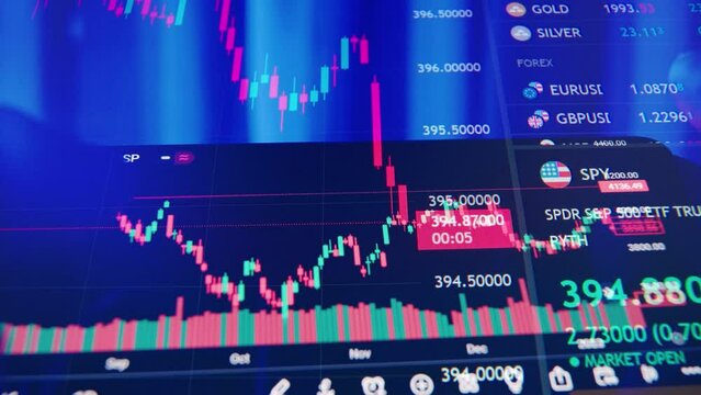 Analyzing The Stock Market On A Phone. Checking Data In The Financial Market.