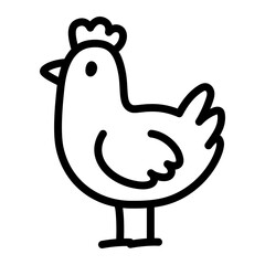 Simple chicken doodle drawing