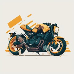motorcycle in illustration style