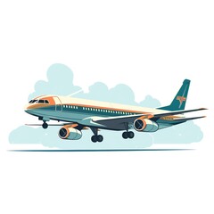 airplane illustration style