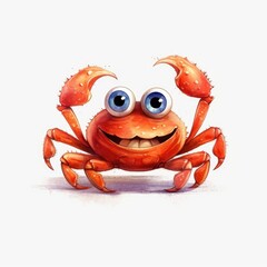 Delighted Crab Watercolor Clipart