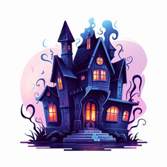 Fototapeta na wymiar halloween illustration with house