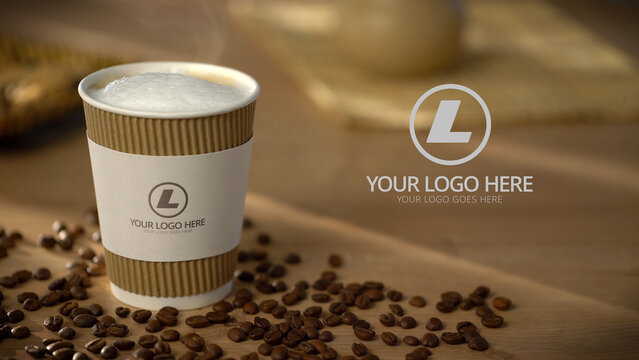 Coffee Paper Cup Mockup Logo Opener