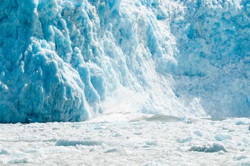 Frozen Mendenhall Glacier located in Mendenhall Valley, downtown Juneau